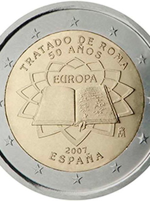 Ισπανία 2 Ευρώ 2007 UNC Συνθήκη της Ρώμης αναμνηστικό