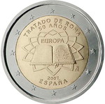 Ισπανία 2 Ευρώ 2007 UNC Συνθήκη της Ρώμης αναμνηστικό