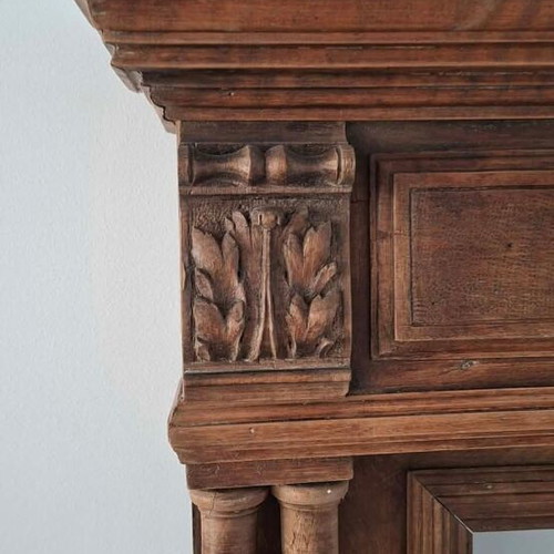 Wood mirror frame used, walnut, 19th century, large 163x126cm