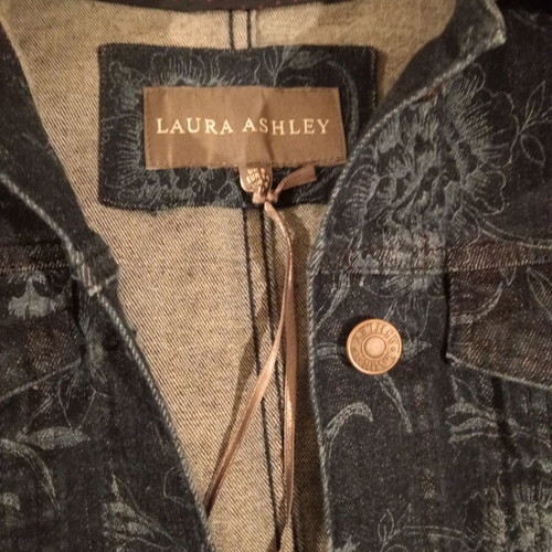 Laura Ashley jean jacket new, size UK 8, blue with floral pattern