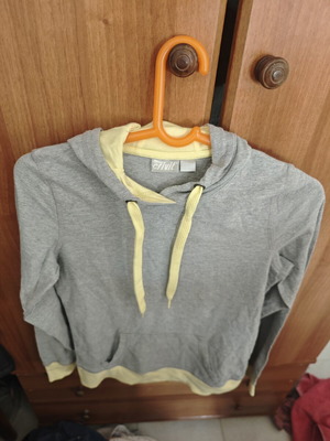 Hoodie Crivit XS used, cotton, grey and yellow