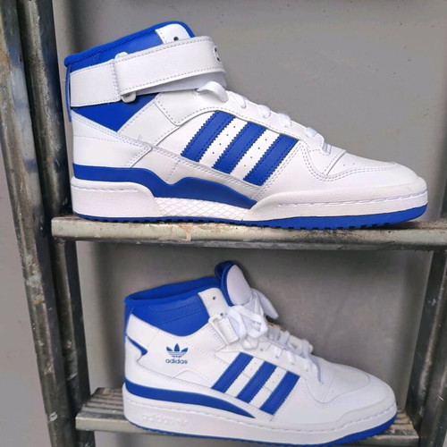 Adidas Forum Mid athletic shoes new, size 42, white and blue