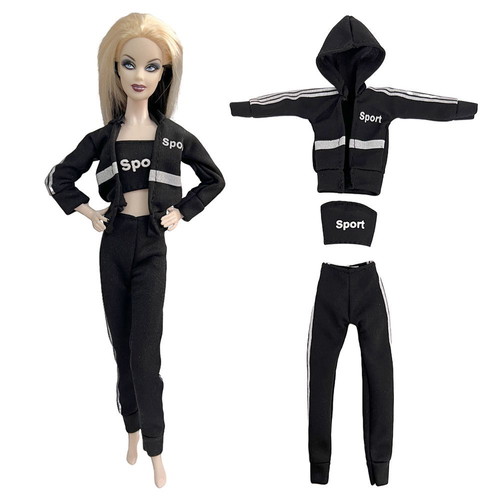 Black "Street Look" doll tracksuit new for 29cm dolls