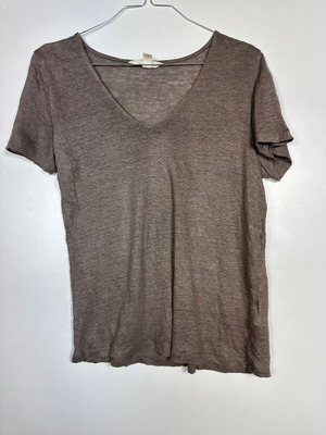 Linen T-shirt H&M like new, brown, XS