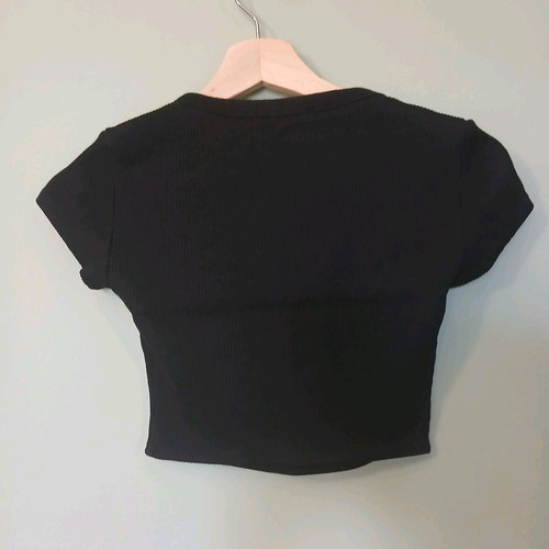 Zara black crop top with buttons, like new, size S