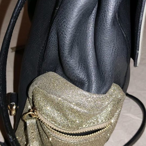 Le Pandorine women's bag used, black with gold details