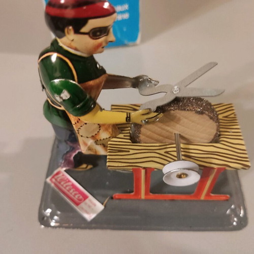 Tin shears grinder used, vintage Wilesco toy