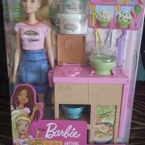 Barbie doll with play dough playset new