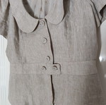 Raxevsky beige linen vest medium, short sleeve with buttons