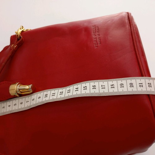Leather crossbody bag new, Made In Italia, red