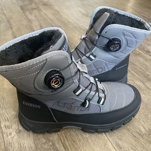 Men's deep boots, black and grey, size 42, casual style