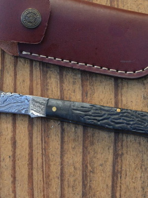 Damascus Handmade Folding Knife from The Eagle Collection New 5270