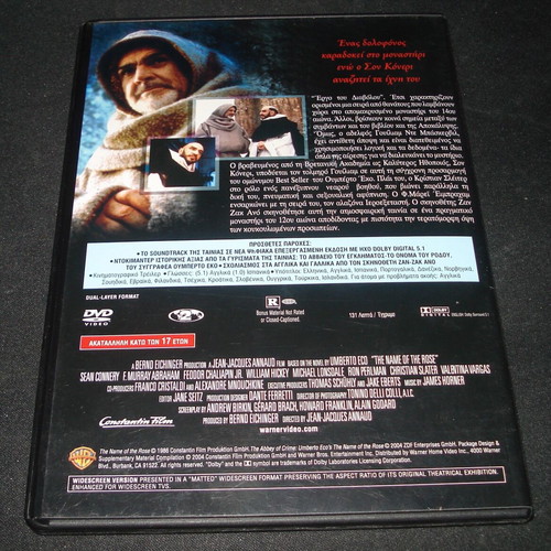 The Name Of The Rose DVD used, drama historical with subtitles