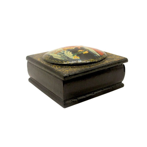 Vintage Russian Lacquered Jewelry Box like new, hand-painted USSR 60s