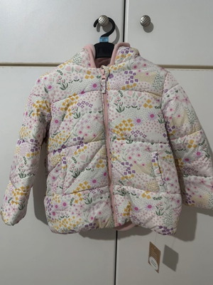 Μπουφάν με λουλούδια καινούργιο Mothercare, άσπρο πολύχρωμο, 98 cm