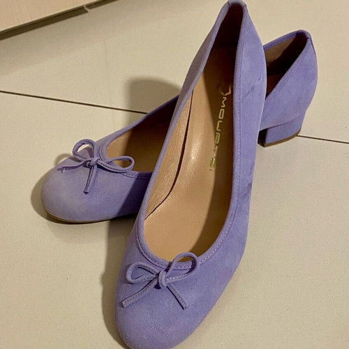 Mourtzi ballerinas new, leather suede, purple color