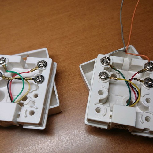 External telephone sockets used, set of 2 pieces