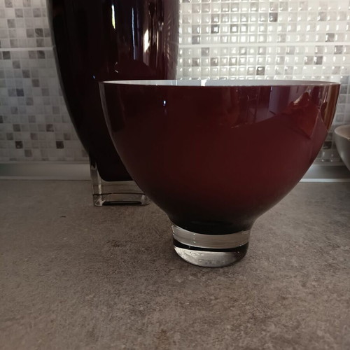 Decorative vases set of 2, heavy glass