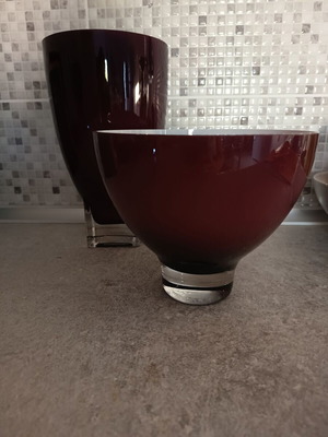 Decorative vases set of 2, heavy glass