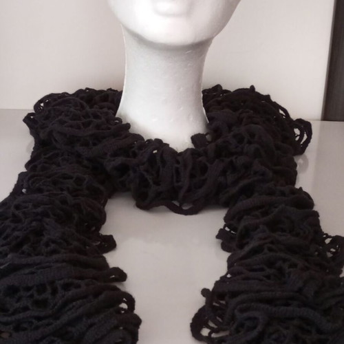 Long black scarf new with loop design