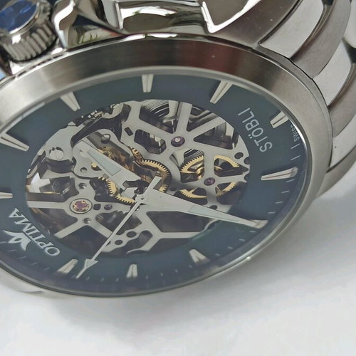 Optima Stobli Skeleton Swiss Automatic Watch new