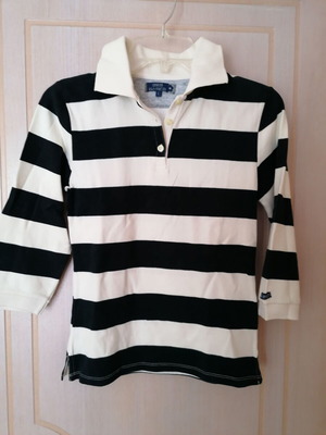 Women's blouse new, cotton with 3/4 sleeves, white and blue