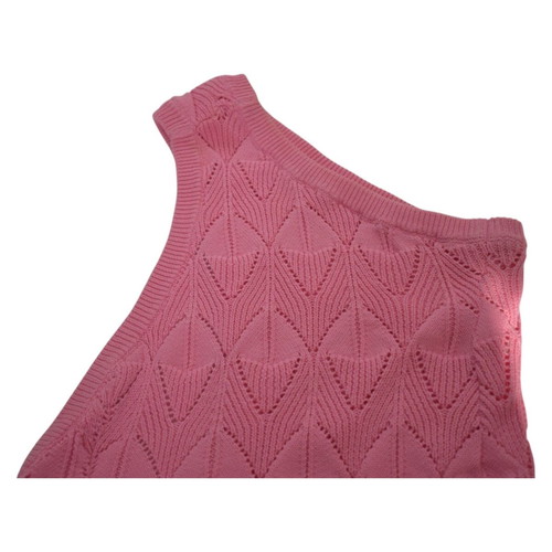 Dodo Bar Or Pas Pour Toi pink maxi dress one shoulder with fringes used, size 42