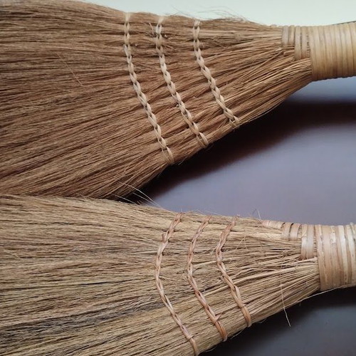 Handmade brooms like new, natural rice straw fibers