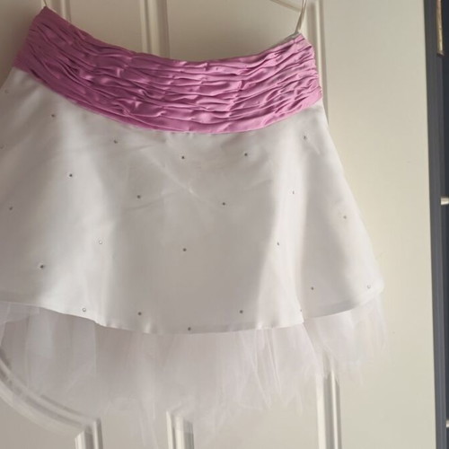 Wedding dress new, organza and satin, white and pink, two pieces