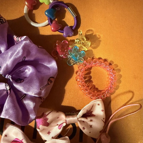 Various hair clips, barrettes and bracelet set