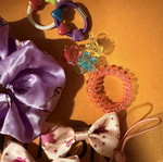 Various hair clips, barrettes and bracelet set