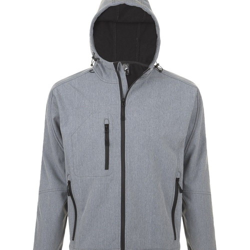 Sol's Replay Men 46602 Softshell Jacket with Hood Grey Melange L new, waterproof