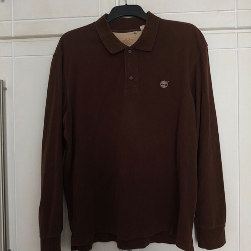 Timberland Polo Shirt 2XL long sleeve brown like new