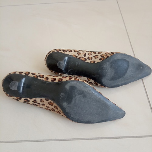 Zara leopard print leather kitten heels vintage Y2K 2005 used