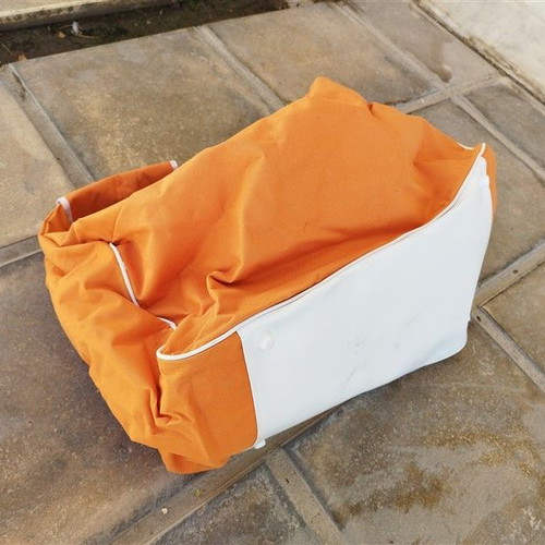 Orange travel sack bag used 60x30x25 cm