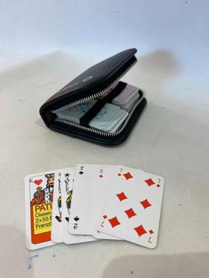 Pelikan Patience card game used in leather case