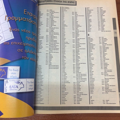 Elta postal code book like new, 2002 edition