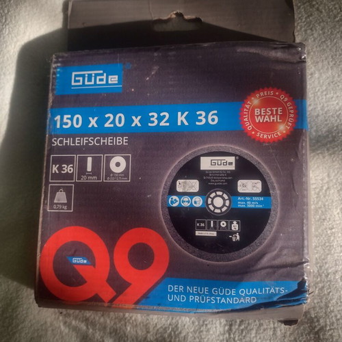 Güde grinding disc for bench grinder, size 150×20×32 mm, K36 grit