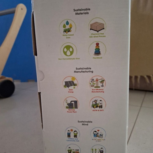 Plan Toys Baby Walker with Wooden Blocks used