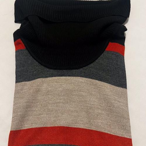 Canda (C&A) sweater used, short-sleeve with wide collar multicolor