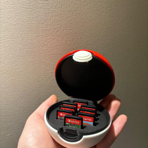 Pokeball Nintendo Switch cartridge holder like new, black or red