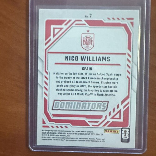 Panini Road to World Cup Nico Williams Dominators trading card
