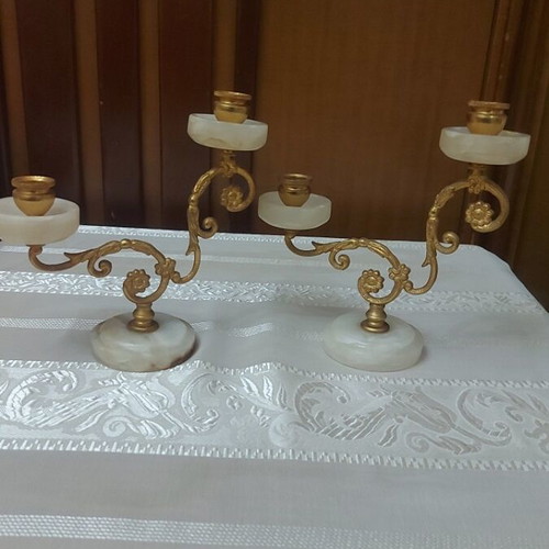 Decorative candlesticks set of 2 like new