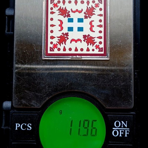 Silver bar 0.925 with colored screen print of Northern Epirus Greek flag used