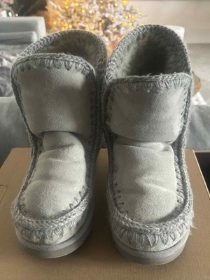 Μπότες Moon Boot γκρι μεταχειρισμένες με γούνα νούμερο 38