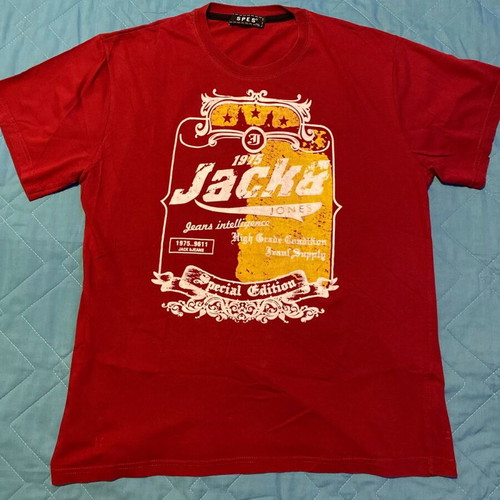 Jack & Jones men's t-shirt new, red, XXL