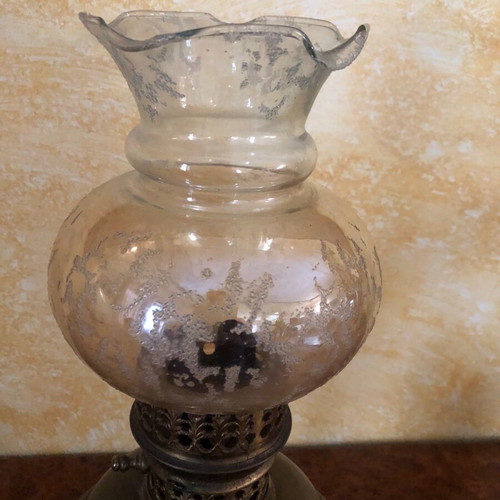 Ss.puritan 1889 Fall River Line lamp bronze color, diameter 59 cm, height 37