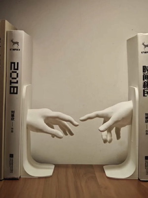 Bookends "The Creation of Adam" like new, minimal art style
