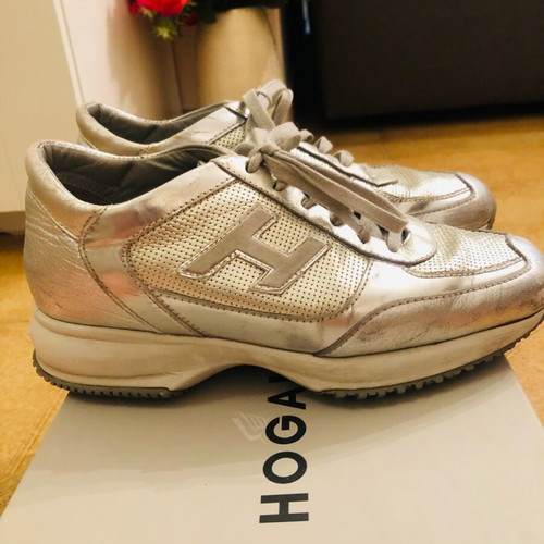 Hogan silver sneakers used, size 37