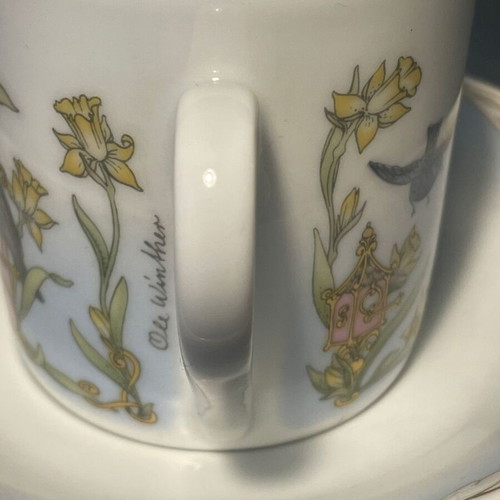 Hutschenreuther Ole Winther April Demitasse Cup and Saucer Set like new